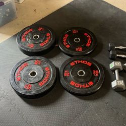 ETHOS Bumper Plates and Dumbbells 