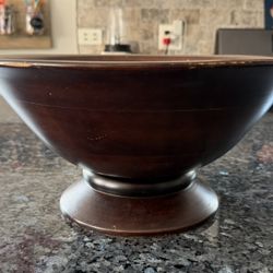 Pottery Barn Round Wooden Pedestal Fruit Bowl $20