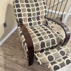 Reclining Brown Pattern Chair