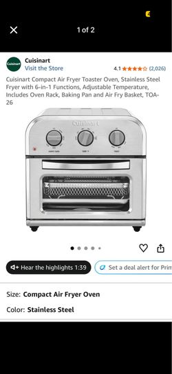 Cuisinart Compact Air Fryer Toaster Oven TOA-26