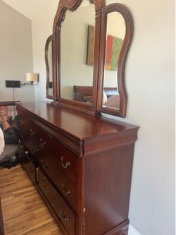 All wood dresser with mirror - FREE
