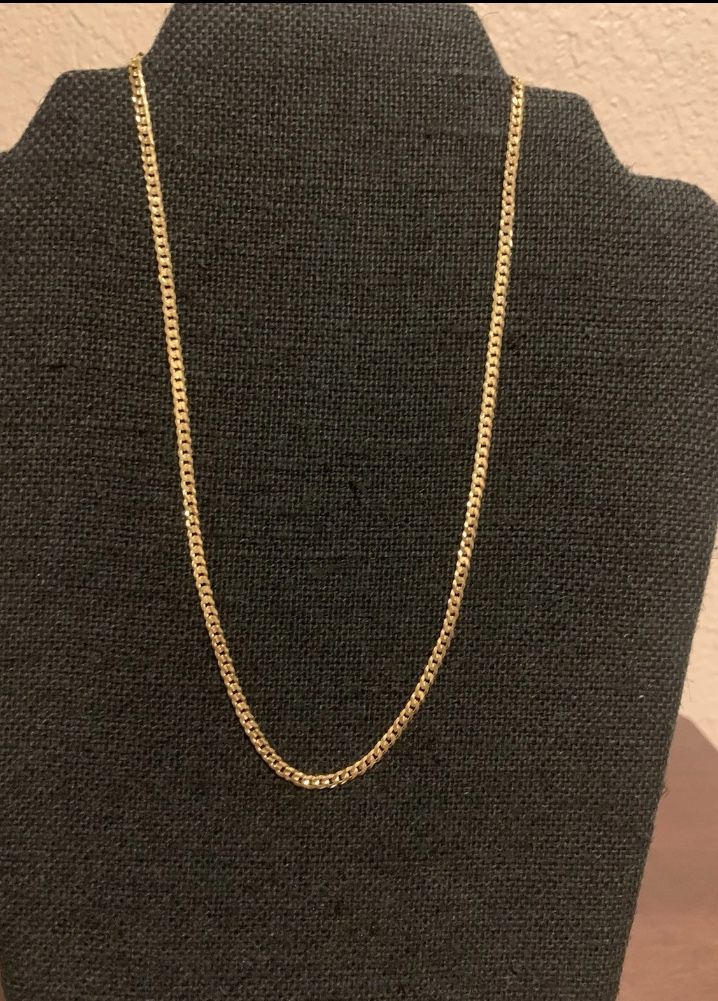 Gold Plated 925 Sterling Silver Curb 3.2mm Chain 18 In. Long