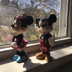 Vintage Ceramic Mickey & Minnie!!  Perfect!