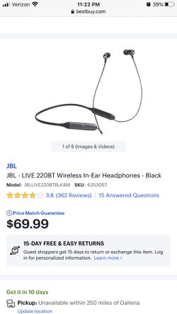 JBL - LIVE 220BT Wireless In-Ear Headphones - Black ( Brand New- Price is FIRM)