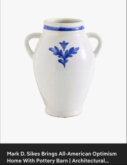 New! Pottery Barn Mark Stiles Vase Large Heavy