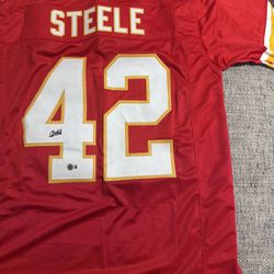 CARSON STEELE SIGNED AUTOGRAPHED Custom Jersey -Beckett Coa Kansas City Chiefs
