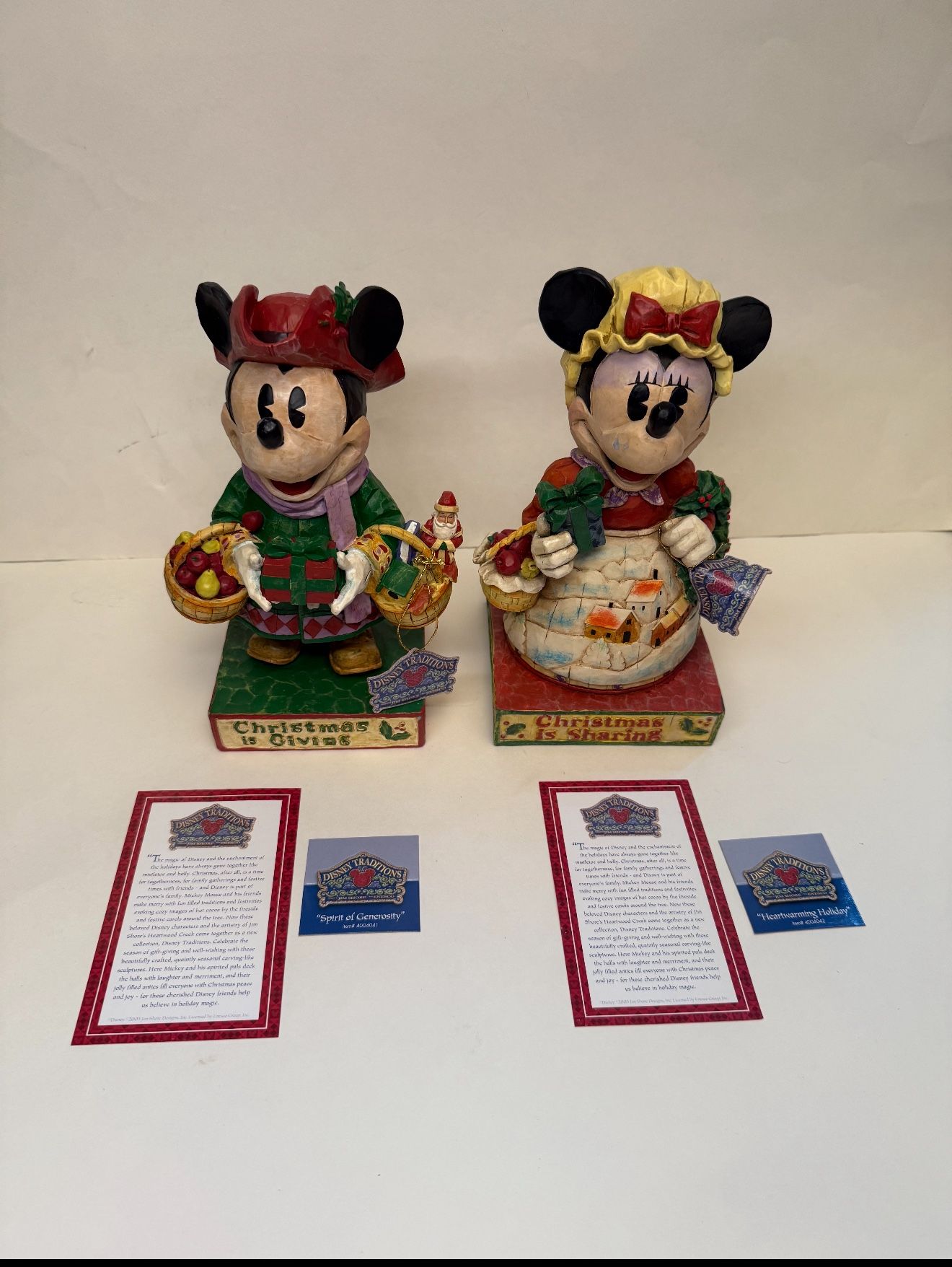 New Walt Disney Showcase Collection Jim Shore "Heartwarming Holiday" Minnie And Mickey Mouse