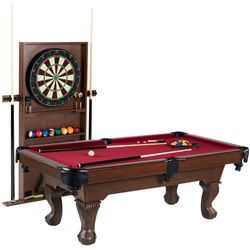 Brand New 7.5ft Maroon Pool Table & Dartboard – Local Delivery Available