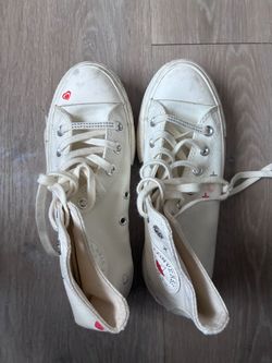 White converse shoes (valentines edition)