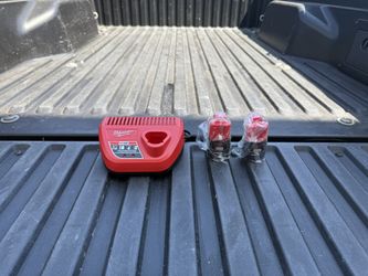 NEW Milwaukee M12 12V Lithium-Ion (2) 2.0 Ah Battery Pack w/Charger