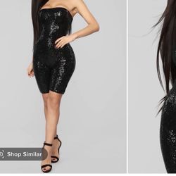 Fashion Nova Sequin Romper Size L