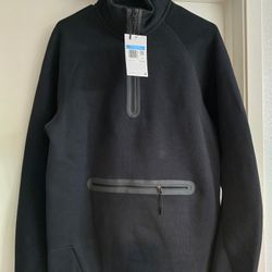 Nike Tech Fleece Black Quarter Zip Pullover Sweatshirt Men's M Long Sleeve 