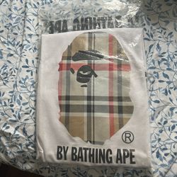 White Burberry Bape Tee 