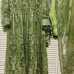 Net Embroidered Maxi Dress 