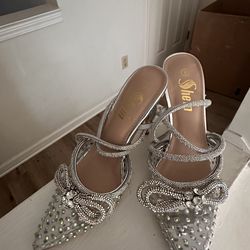 Stiletto colorful rhinestone heels