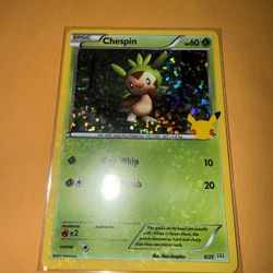 Chespin 6/25 McDonald's 25th Anniversary Holo Promo Pokemon Card
