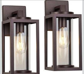 2 Pack Oil Rubbed Bronze Outdoor Light Fixture, 13 Inch Exterior Wall Sconce with E26 Base Socket