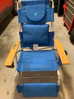 Blue folding lawn chair. It’s a chair like you’ve never seen before!