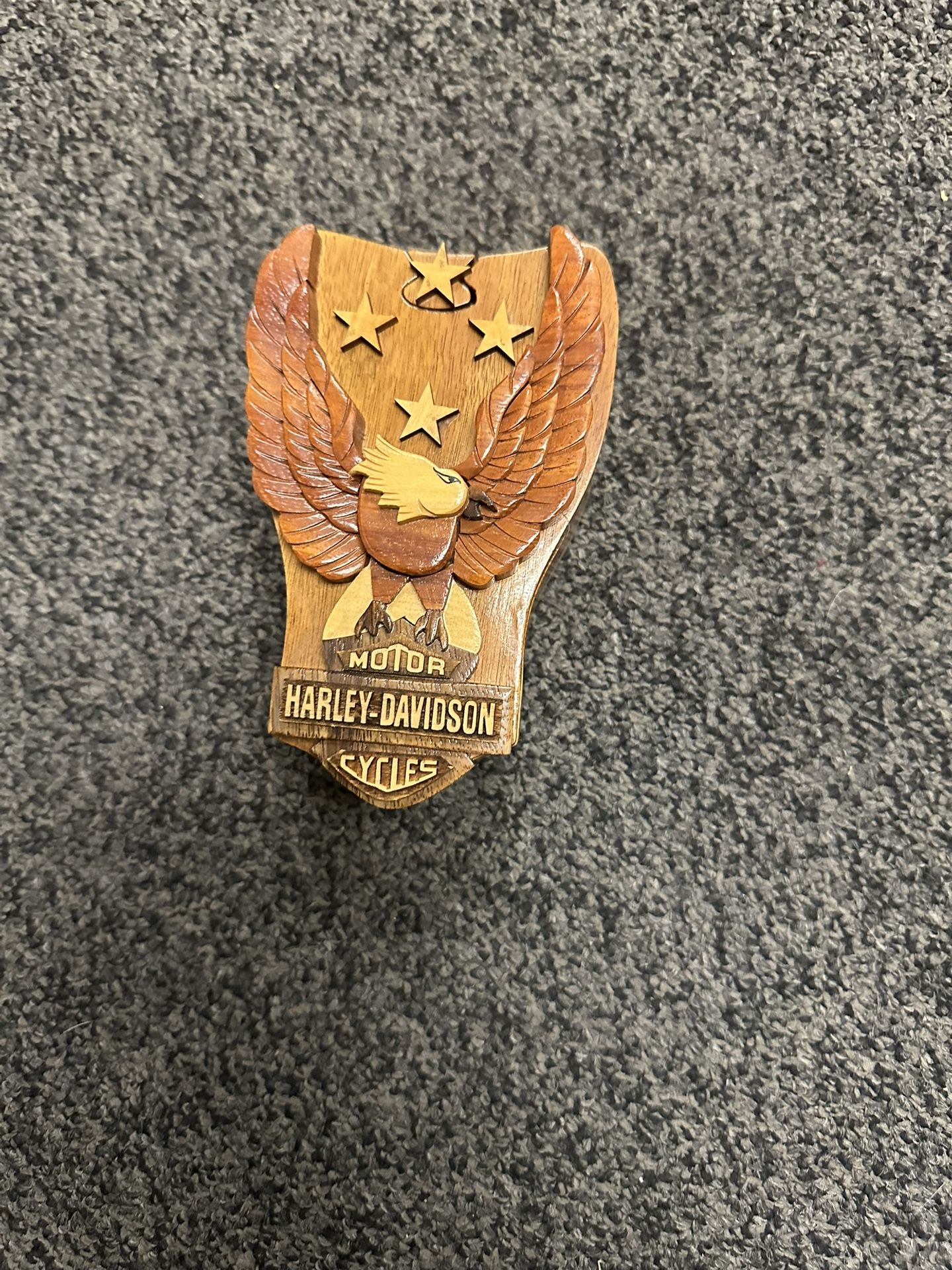 Harley Davidson Real Wood, Jewelry Box Red Felt Hi Gloss