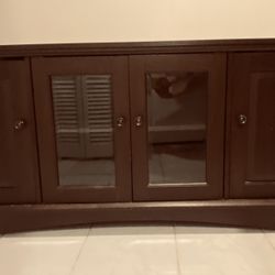 Dark Finish Console Cabinet