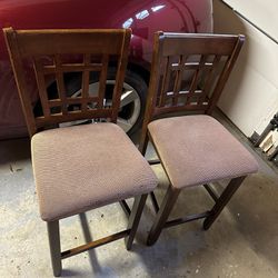 2 Solid Wooden Nice Cushion Chairs 