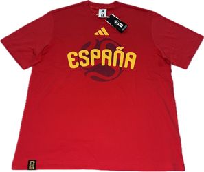 Adidas Espana Spain 2026 FIFA World Cup Red T Shirt Mens XL New $30 MSRP JZ8920