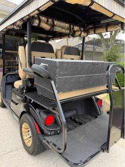 Golf Cart Wood Box Made to Fit Across Back Seat - for transporting lawn chairs, groceries, dogs…