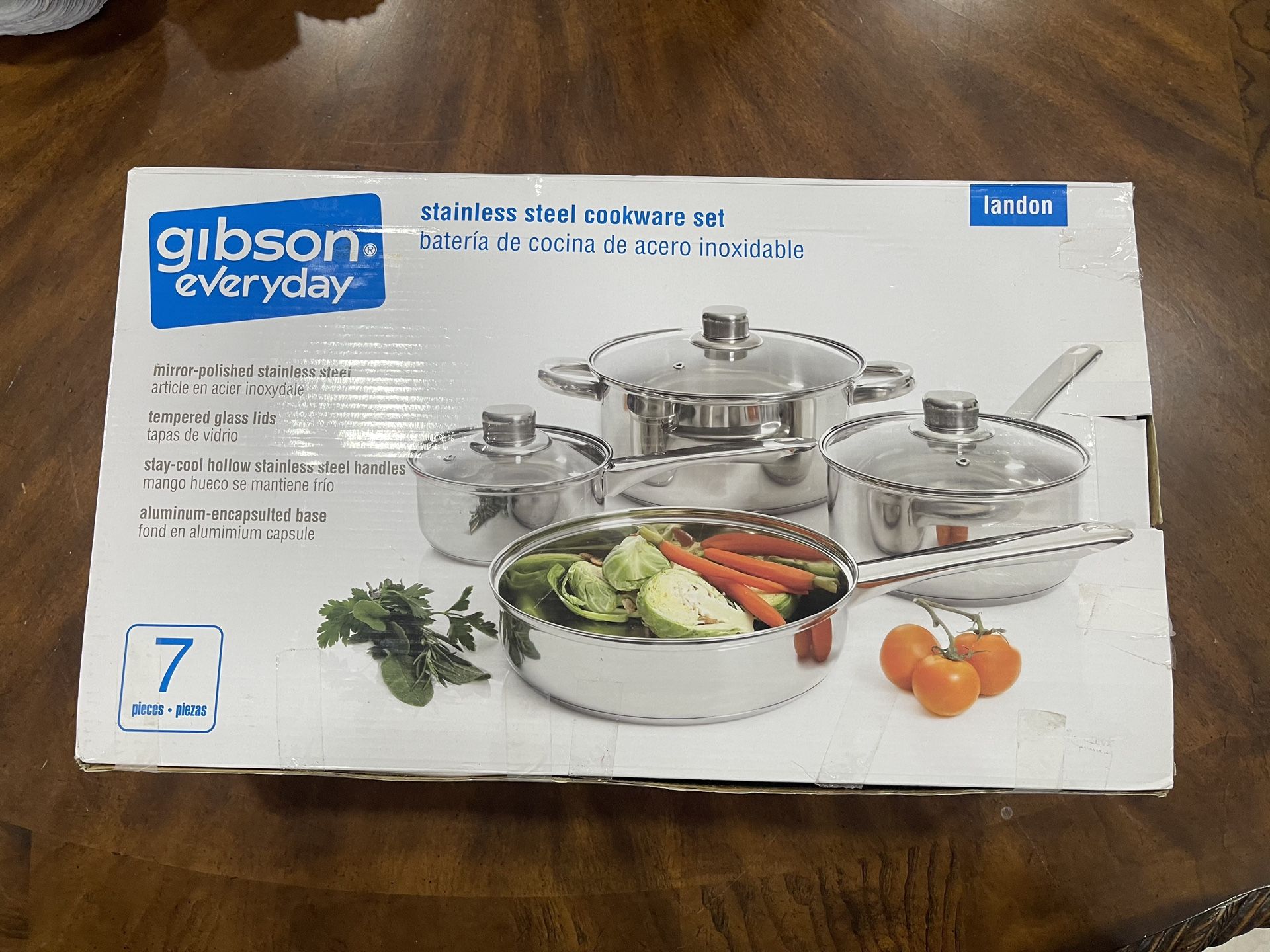 Gibson Home Landon 7-Piece Stainless Steel Cookware Set