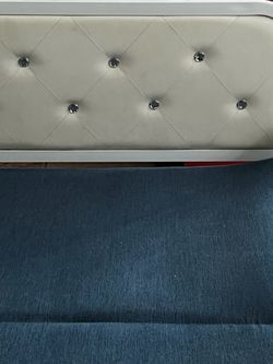 White Tufted Upholstered Bed Headboard