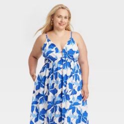 A New Day Blue Floral Dress