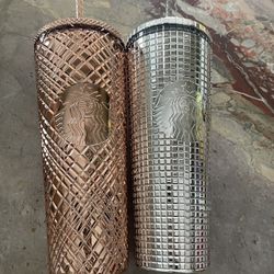 Sturbucks Limited Edition Rose Gold And Silver Disco Ball 24 Oz