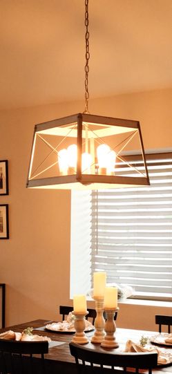 Farmhouse Chandelier With Edison Lights
