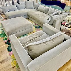 Airhaus by Anthropologie Denver Modular Sectional and Ottoman + Katina Chair and a Half