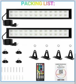 LED Stage Wash Light Bar 2Pack for Outdoor Indoor Party 16" 48W RGBCW Wash Lights, APP & Remote Control, IP66 Waterproof, Sound Activated Music Sync,