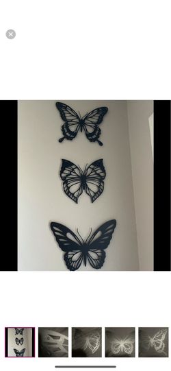 Wall decor butterflies metal