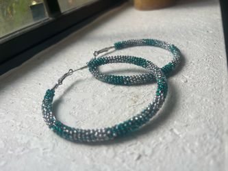 Beaded hoop earrings