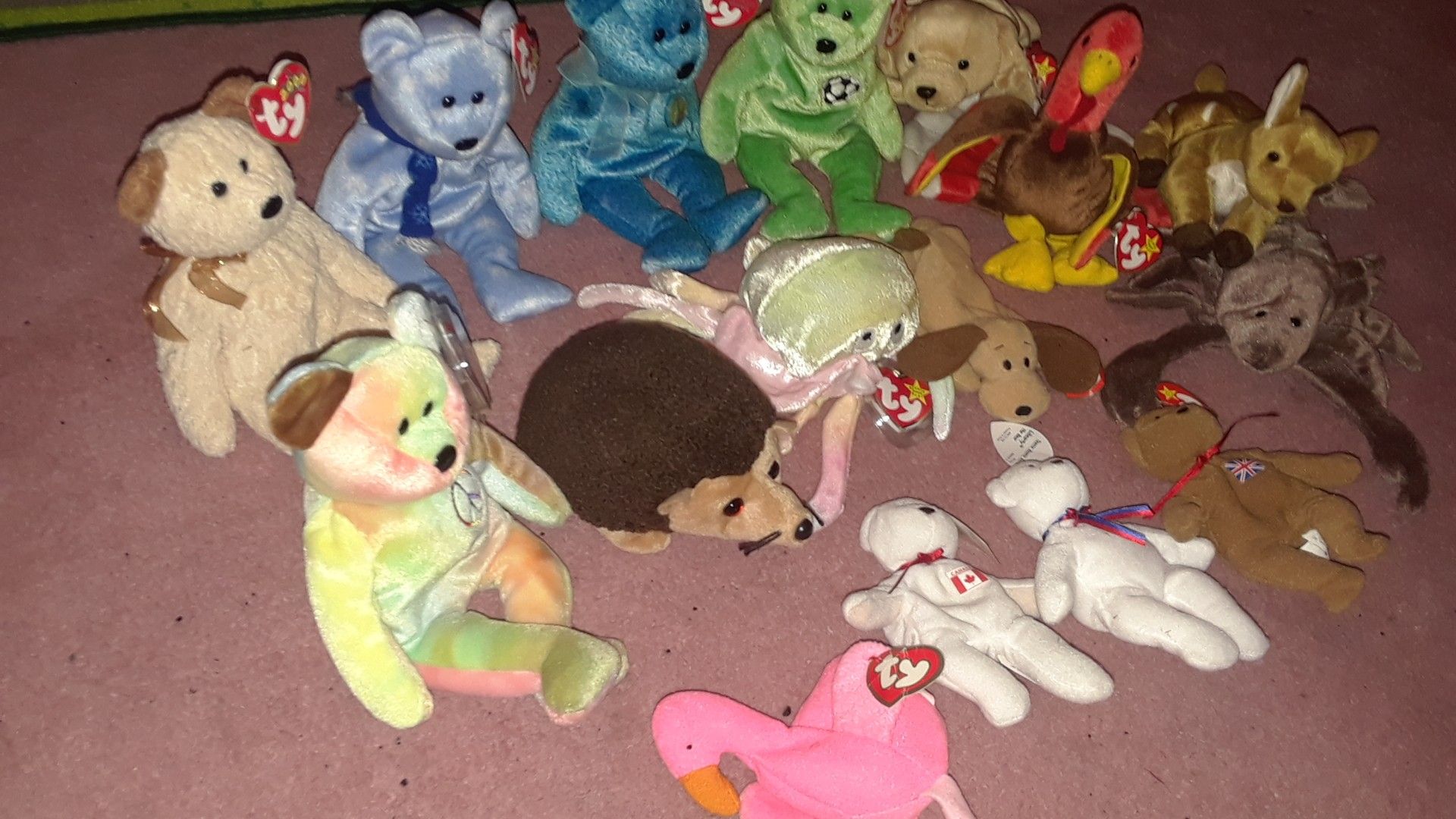 Lot of 16 Beanie Babie dolls. Rare Must see