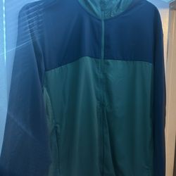 Green windbreaker