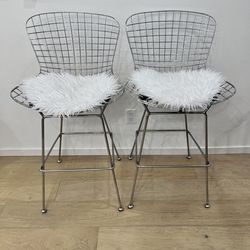 Bertoia Style Midcentury Modern Wire Bar Stool