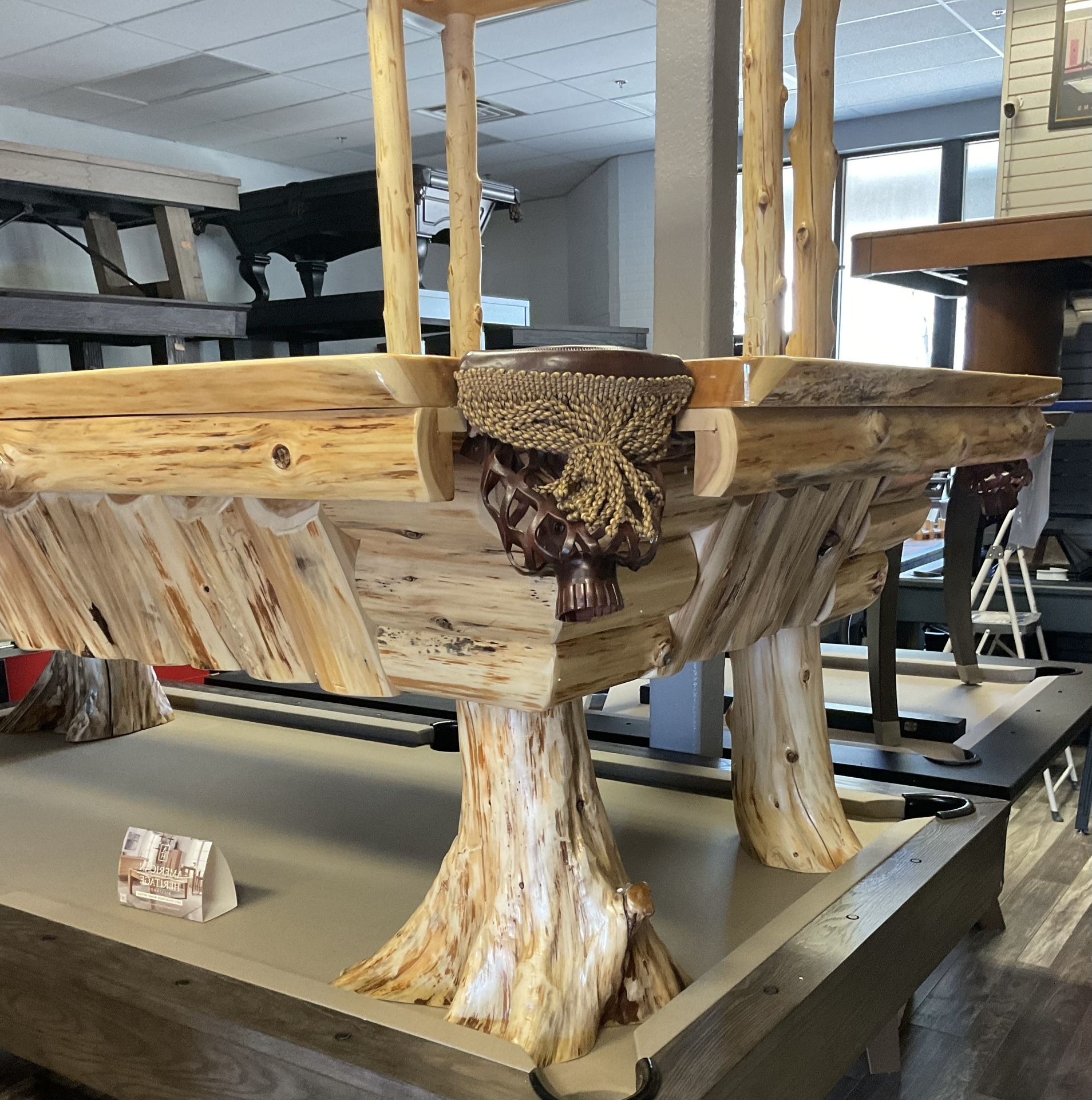 Fireside Lodge Cedar Log Pool Table