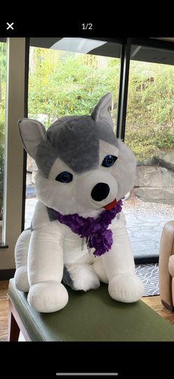 3ft tall huskie stuffed animal