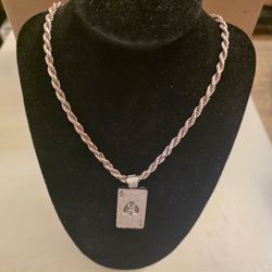 Silver Ace Spades Pendant & Chain.