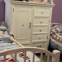 Beautiful Sturdy White Wood Dresser 