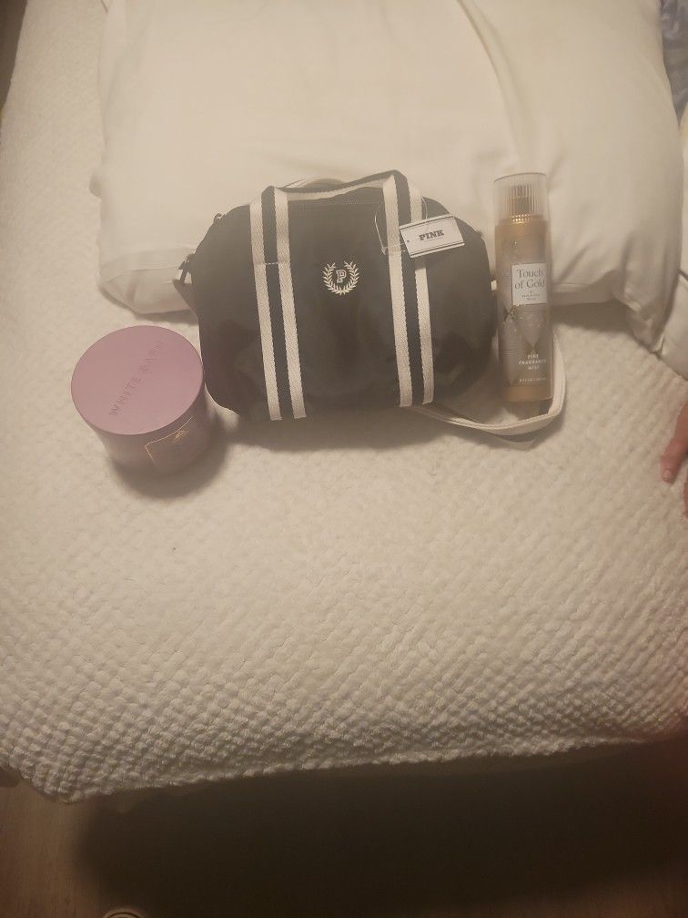 Pink  Bag Candle And Body Spray