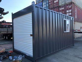 15FT CUSTOM REFURBISHED SHIPPING CONTAINER – ROLL-UP DOOR | WINDOW | WIND & WATERTIGHT