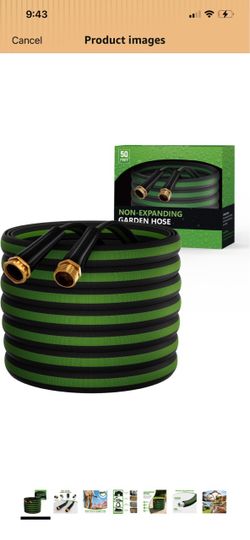 Garden Hose 50 FT, Non-Expanding Water Hose, Lightweight Flexible, Kink-Resistant & Burst-Resistant, High Pressure Garden Hose for Lawn, Garden, Car W