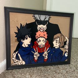 Glass Anime Painting Jujutsu Kaisen Custom Portraits Of Friends, Family, & Pets. LOCATED IN COVINA