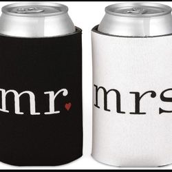 Mr & Mrs Can Coolers Set 2-New
