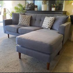 Dark Gray Mid-Century Modern Sectional Sofa