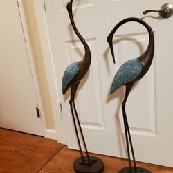 Brand new Tall golden brass Crane Sculpture 